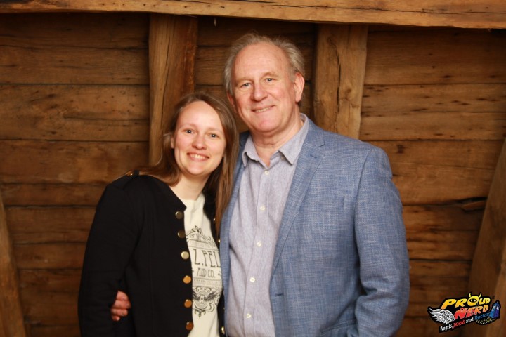 Anne and Peter Davison, both smiling